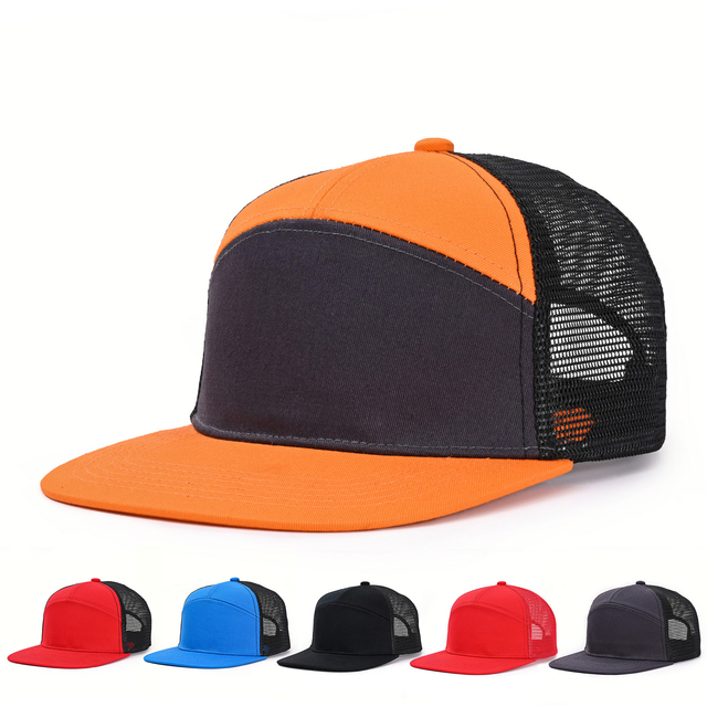 Camioner sombreros personalizados logotipo bordado llanto plano malla