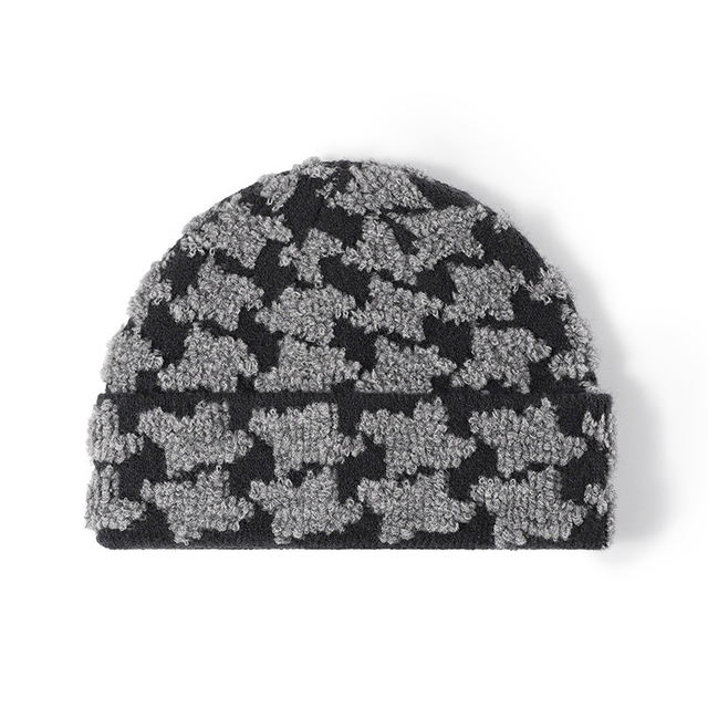 Tapa de gorro unisex con Jacquard Outdoor Mantenga el sombrero de punto caliente