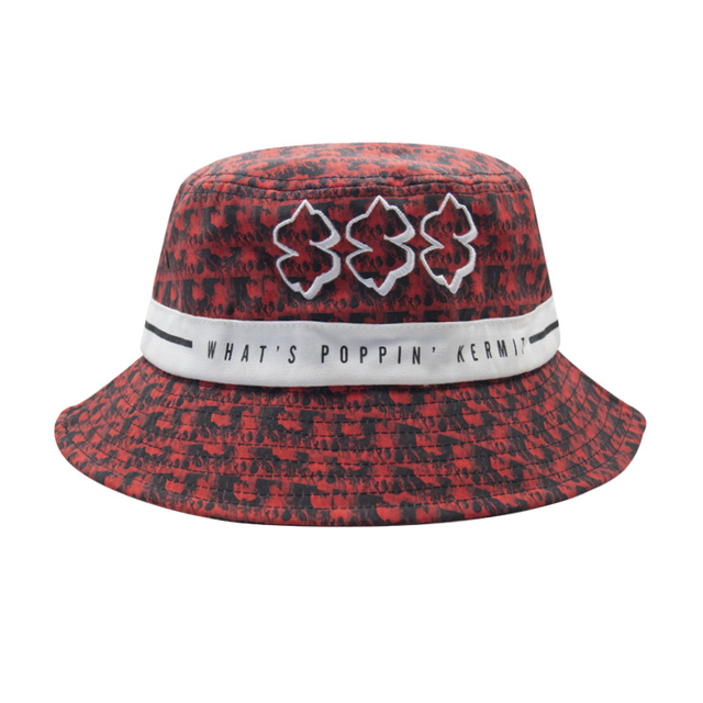 Hat Patrón de diseño personalizable en todos los sombreros de tapa de cubo de impresión con logotipo de marca