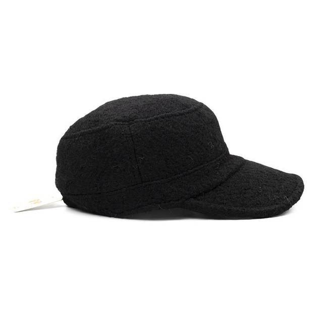 Logotipo personalizado Color sólido Unisex Fashion Plush Winter Wind Warmed Fluffy Cadete Hat Capilla de béisbol
