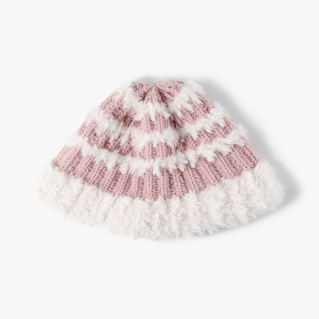 Sombrero invierno otoño colorido sombrero de cubo blanco peludo en blanco para mujeres