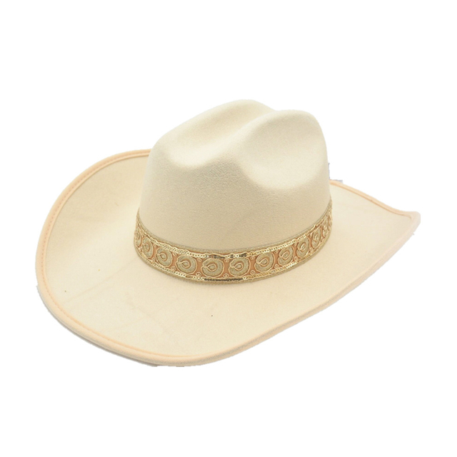  Sombrero de vaquero de lana de lujo de lujo de color marrón personalizado para viajes informales para adultos