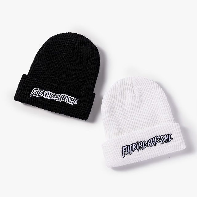 Logotipo personalizado Solid Winter Warm Skull Tap Gorra de punto de punto ¡GOJANO LARGO LARGO CON BORDERO DEL BORDA DE LOS LETRAS