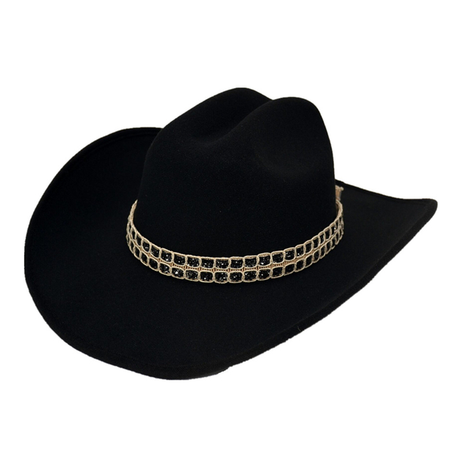 Sombreros clásicos de vaqueros con cinturón ancho roll up brim fedora western vaquero sombrero para mujeres hombres