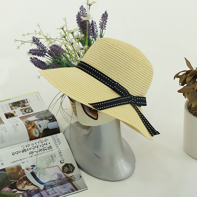 Summer Wave Worth Brim Sun Sol Hat Sombrero Playa Papel Sombrero para mujeres